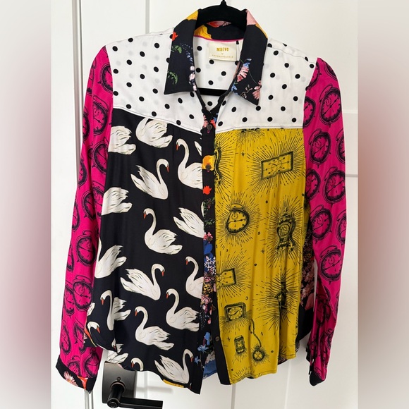 Maeve x Anthropologie Paz Contrast Button Down Shirt . Size Small. EUC. - Picture 4 of 9